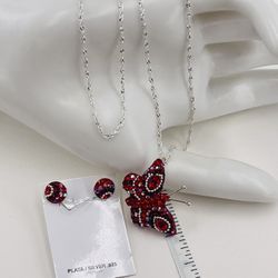 Mariposa Y Aretes Plata Mexicana/Butterfly pendant and earrings, Mexican silver