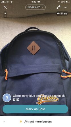 Giants navy blue and orange backpack