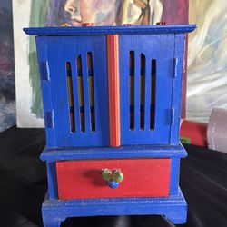 Colorful Wood Table Top Jewelry Box