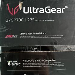 LG 27” UltraGear 240 Hz Monitor G-Sync