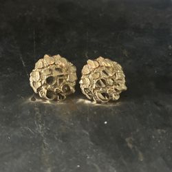 10k Solid Gold Nugget Earrings - 1.9g