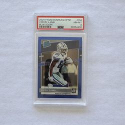 2020 CeeDee Lamb Blue Scope Donruss Optic RC PSA 8
