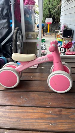 Pink balance bike