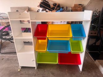 Kids Toy Storage Organizer with Colorful Bins