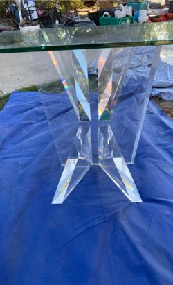Glass and lucite end table