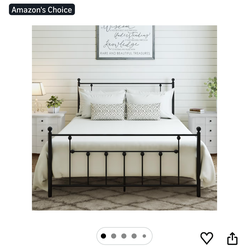 Victorian style metal, black bed frame