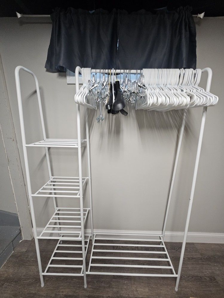 White Metal Storage Rack