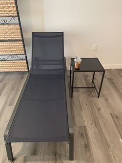 Navy Blue And Black Lounge Chair