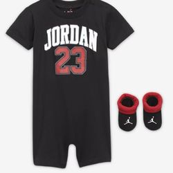 Jordan Baby Boys 23 Logo Romper & Booties Size 0 - 6 Months  Black 