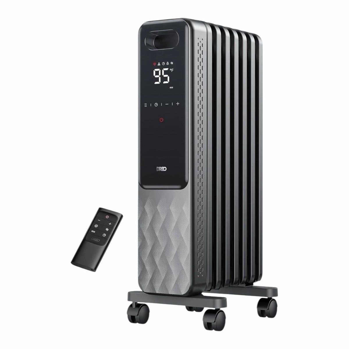 Dreo DR-HSH010 Oil-Filled Radiator Heater Space Gray 1500W w/ Remote –