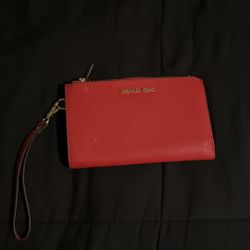 michael kors double zip wristlet dark sangria red gift bag f