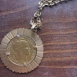1912 Napoleon Gold Coin And Necklace Gold Thick 