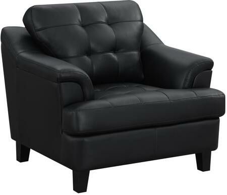 Brand New Modern Freeport Tufted Black Leather Sofa Chair