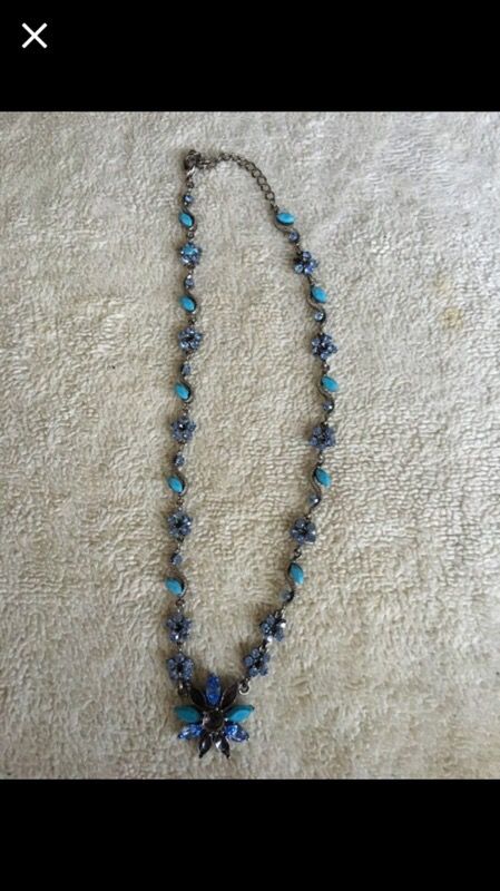 Turquoise and crystal necklace