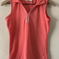 Pink Or Coral Sleeveless Pebble Beach Shirt Woman’s 