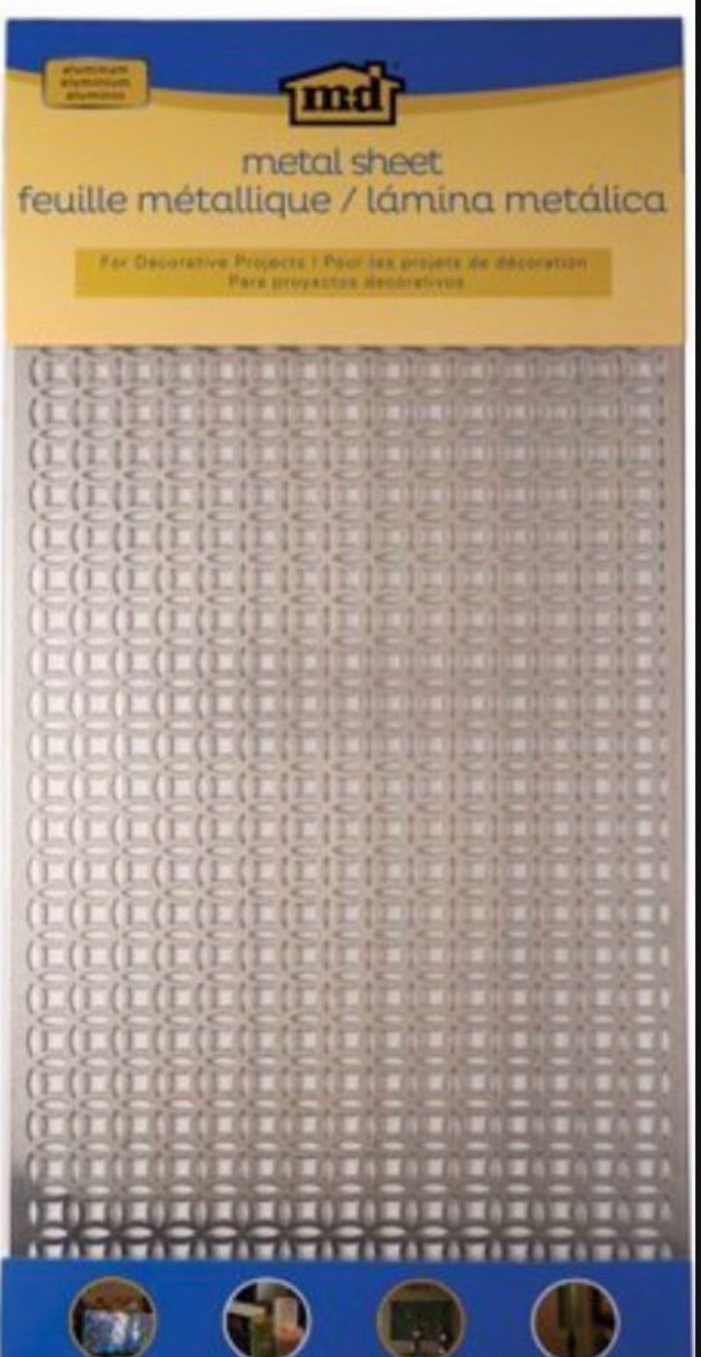 Aluminum Metal Sheet 12X24" Elliptical Brand: M D Hobby & Craft Model: 57322 Col