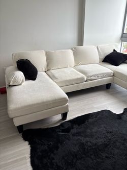 Cream L shaped Sectional Sofa