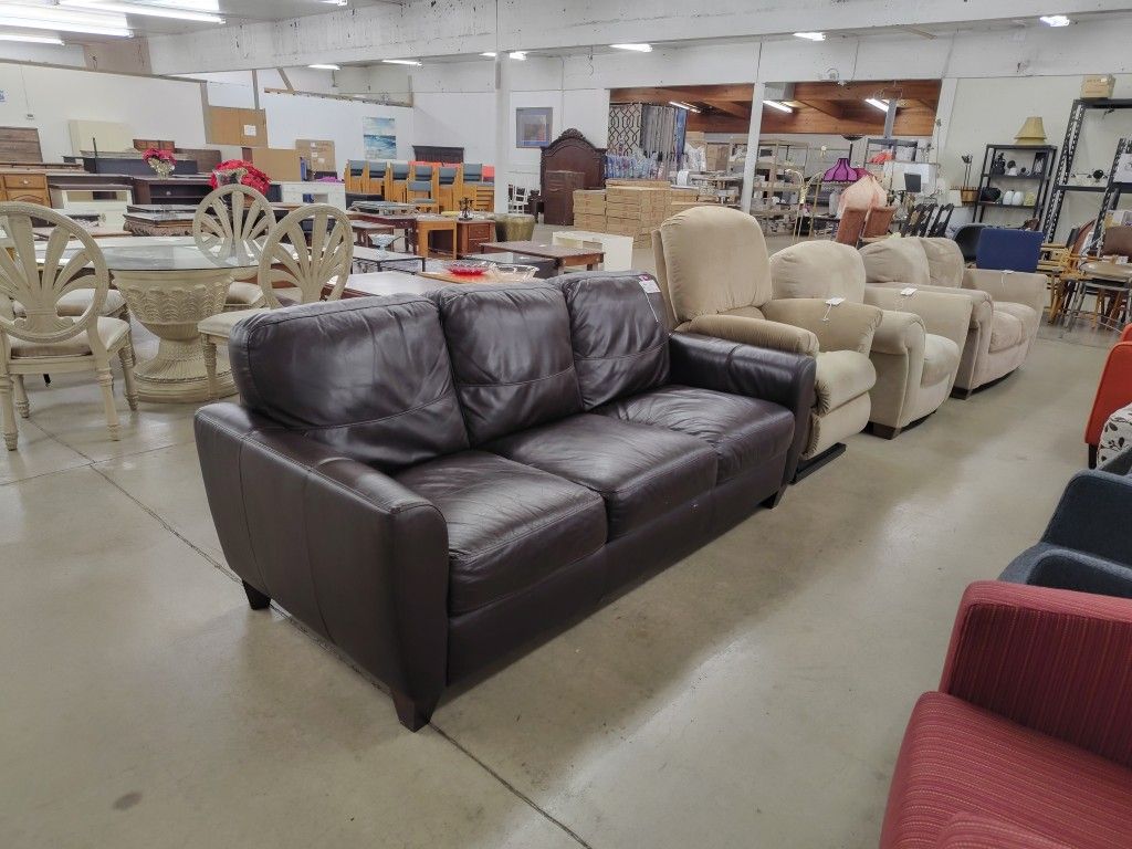 Dark Brown Leather Couch