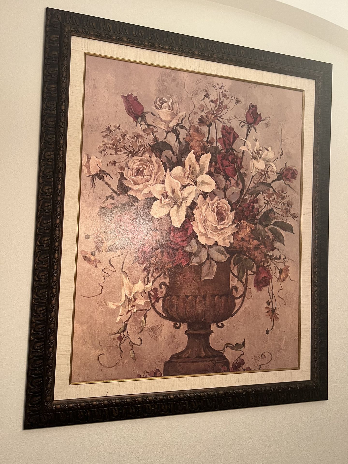 42” X52” ” Floral Portrait With Wooden Frame 