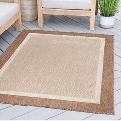 Area Rug Transitional Gold Single-Color Flat 7' 10" x 10' 2" Rectangle, New