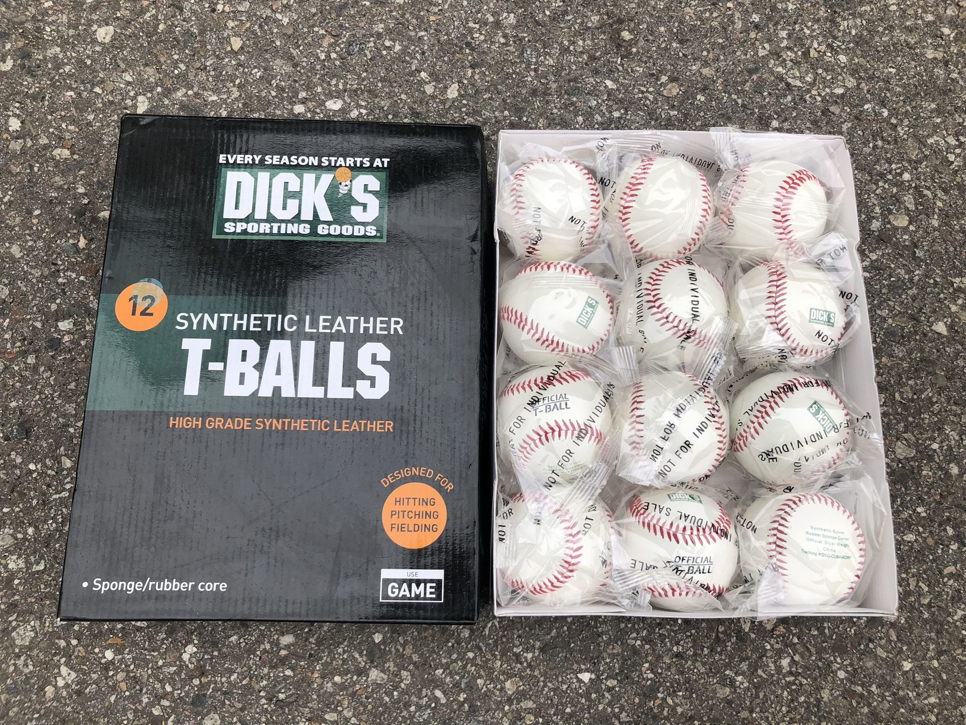 12 Pack Synthetic Official T-Balls. New in Box