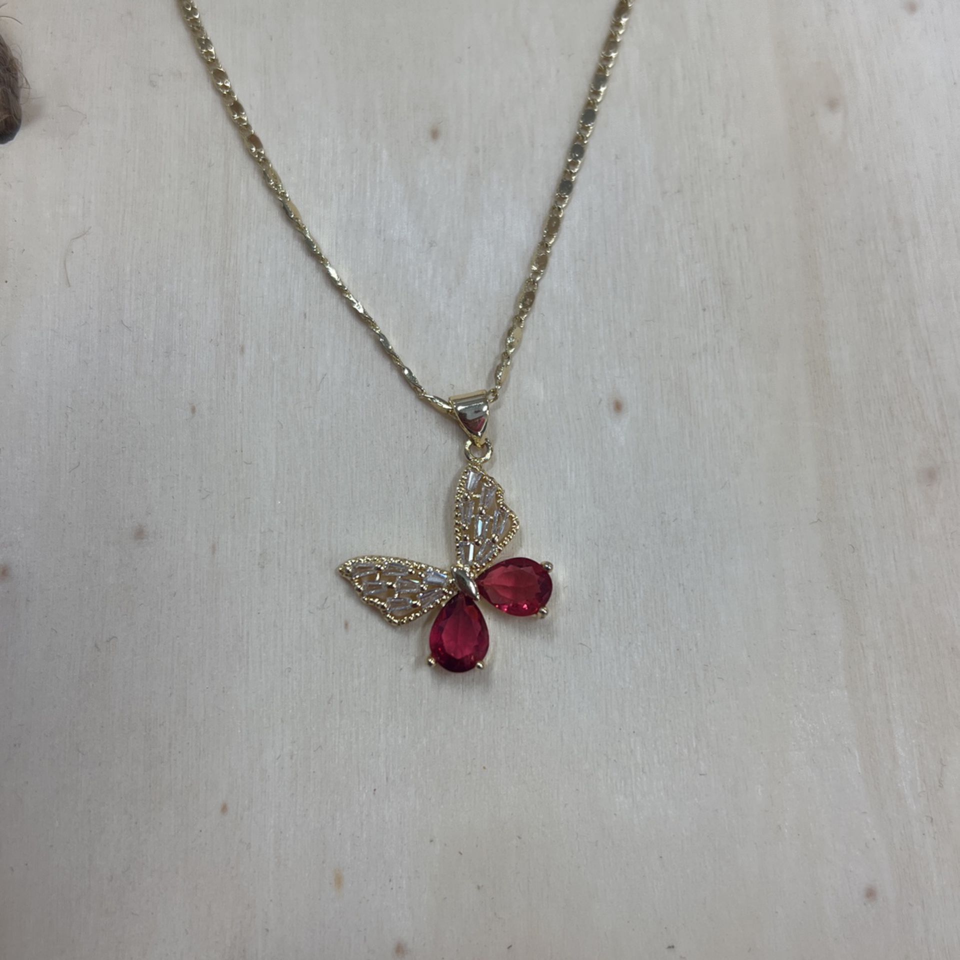 Gold Plated Butterfly Necklace 