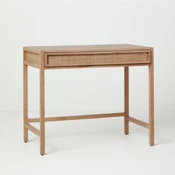 Wood And Rattan Writing Desk