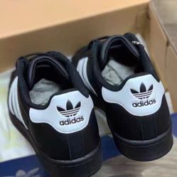 Adidas Original Superstar Shell Toe Sneakers in White and Black with Three Stripe