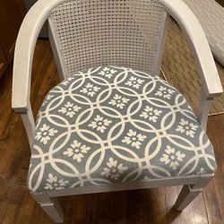 Upholstered Cane Back Chair 