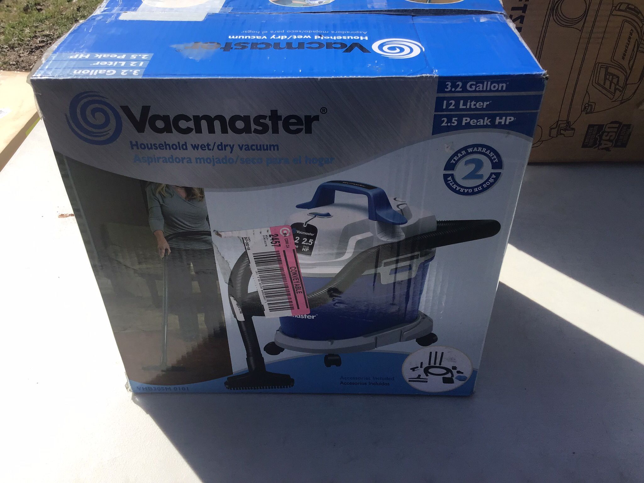 Vacmaster Household Wet/dry/Vacuum 3.2 Gallon 1.2liter 2.5 Peak Hp