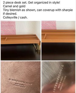 Anthropologie desk set • Camel color