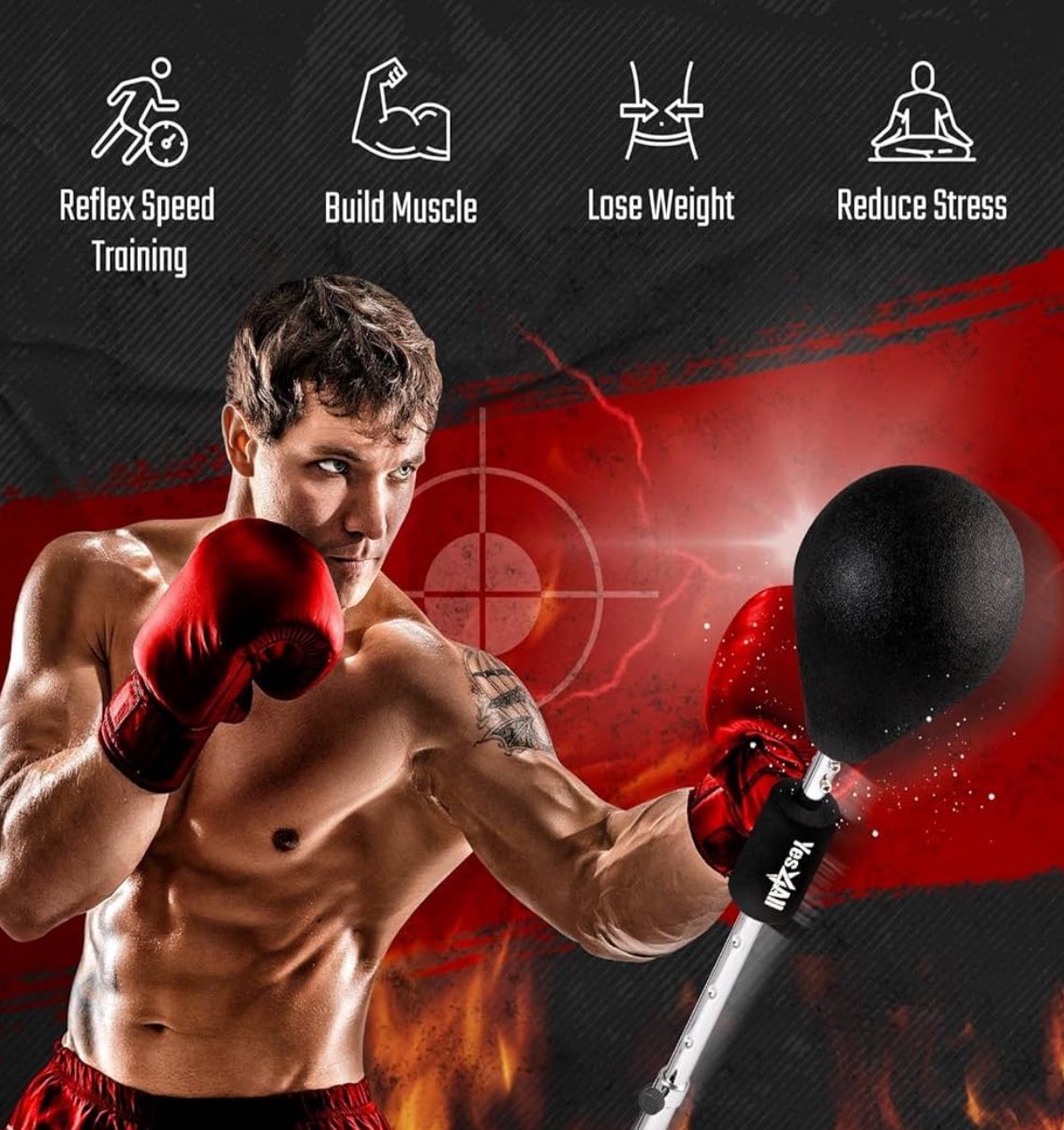Punching Bag With Stand For Reflexes