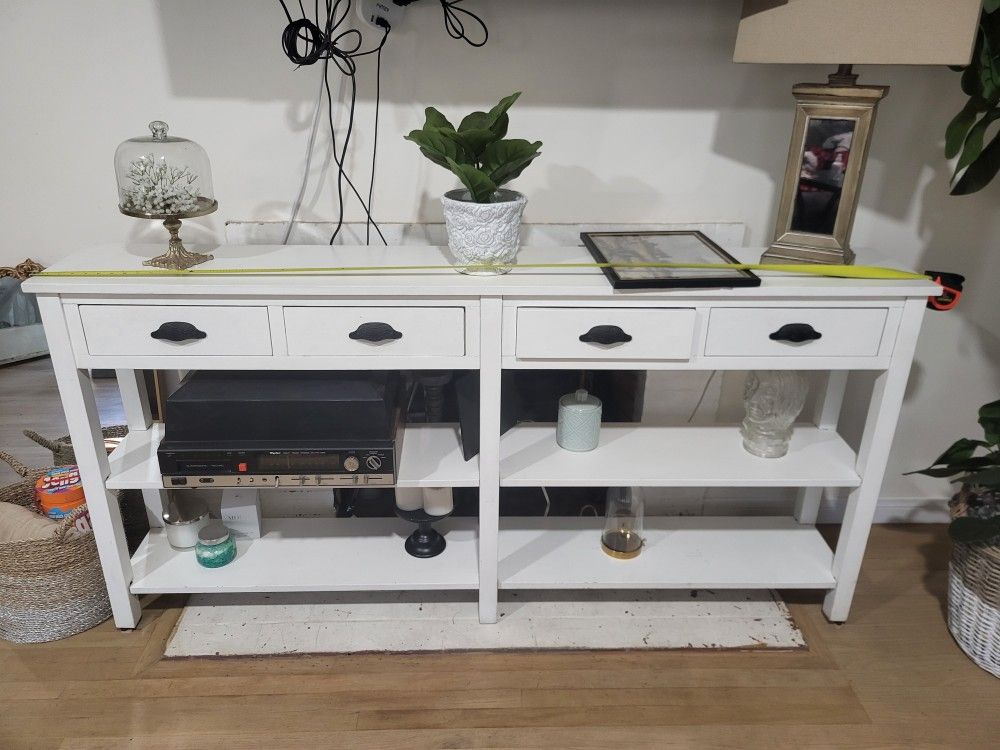 White 4 Drawer Console
