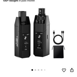 Phenyx Pro Plug-on XLR Wireless Transmitter Receiver System, Wired-to-Wireless Microphone System w/ 16 UHF Frequencies, XLR Microphone Adapter for Bot