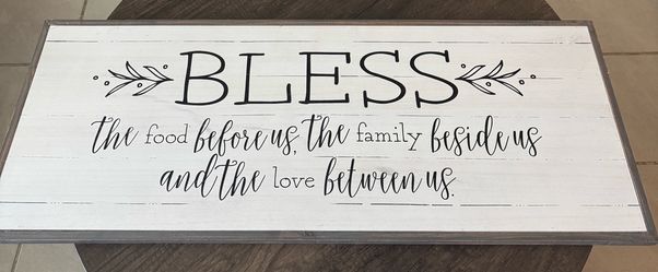 Farmhouse "Bless" Wood Wall Sign