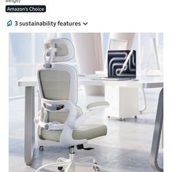 Brand New Beige Mesh Tall Back Ergonomic Office Chair w/Flip Up Armrests & Adjustable 3D Lumbar 