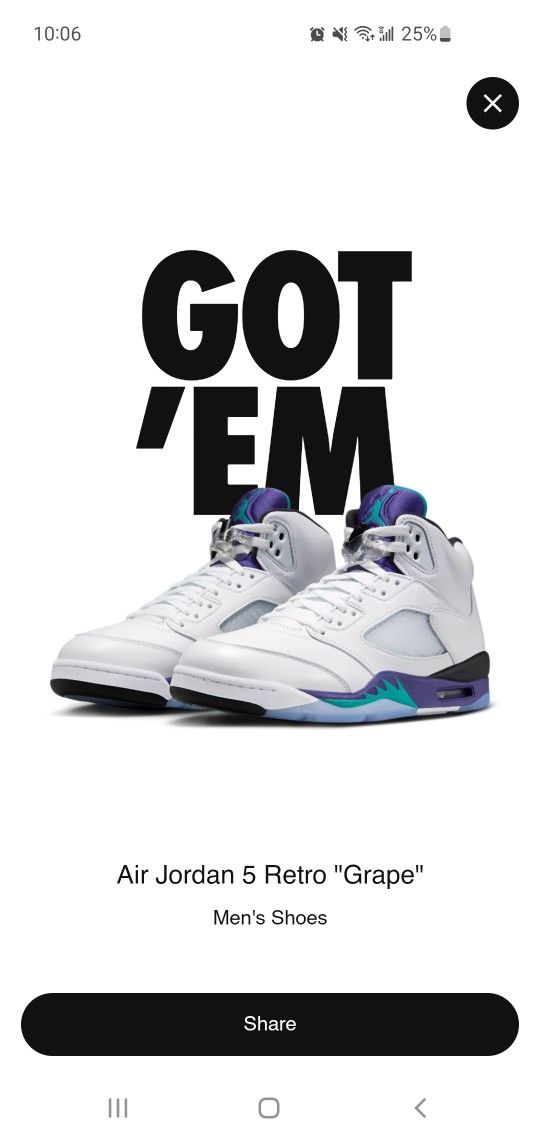 Nike Jordan Retro 5 GRAPE 🍇 🍇 🍇