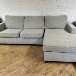 Delivery available gray west elm sectional couch