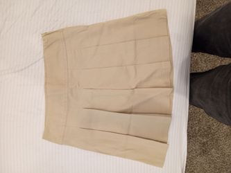 Khaki Pleated Mini Skirts
