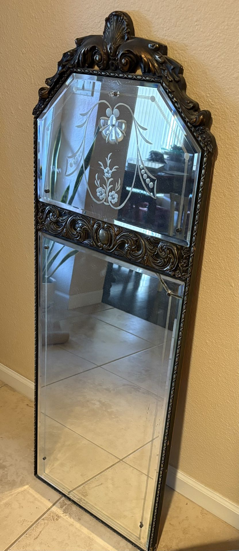 Antique Hall Mirror 48” x 17”