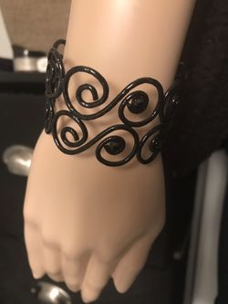 Lia Sophia black cuff bracelet