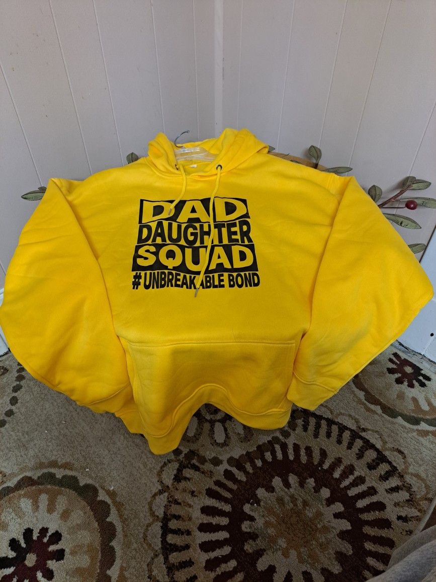 Sz.5-XL Yellow DAD DAUGHTER SQUAD HOODIE