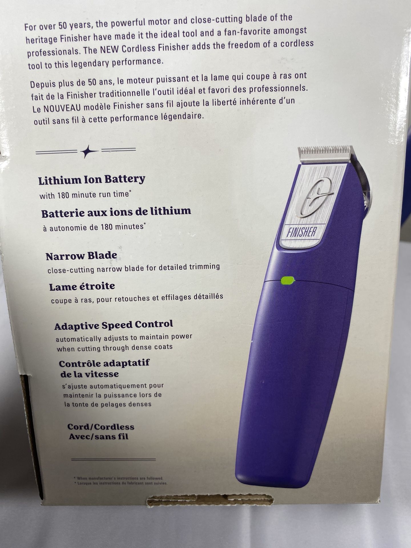 Oster Professional Cordless Finisher Animal Trimmer with Rechargeable Battery, Blue