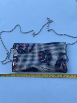 Vintage Metallic Mesh Clutch Bag Floral Design Chain missing zipper pick up Coral Springs 33071