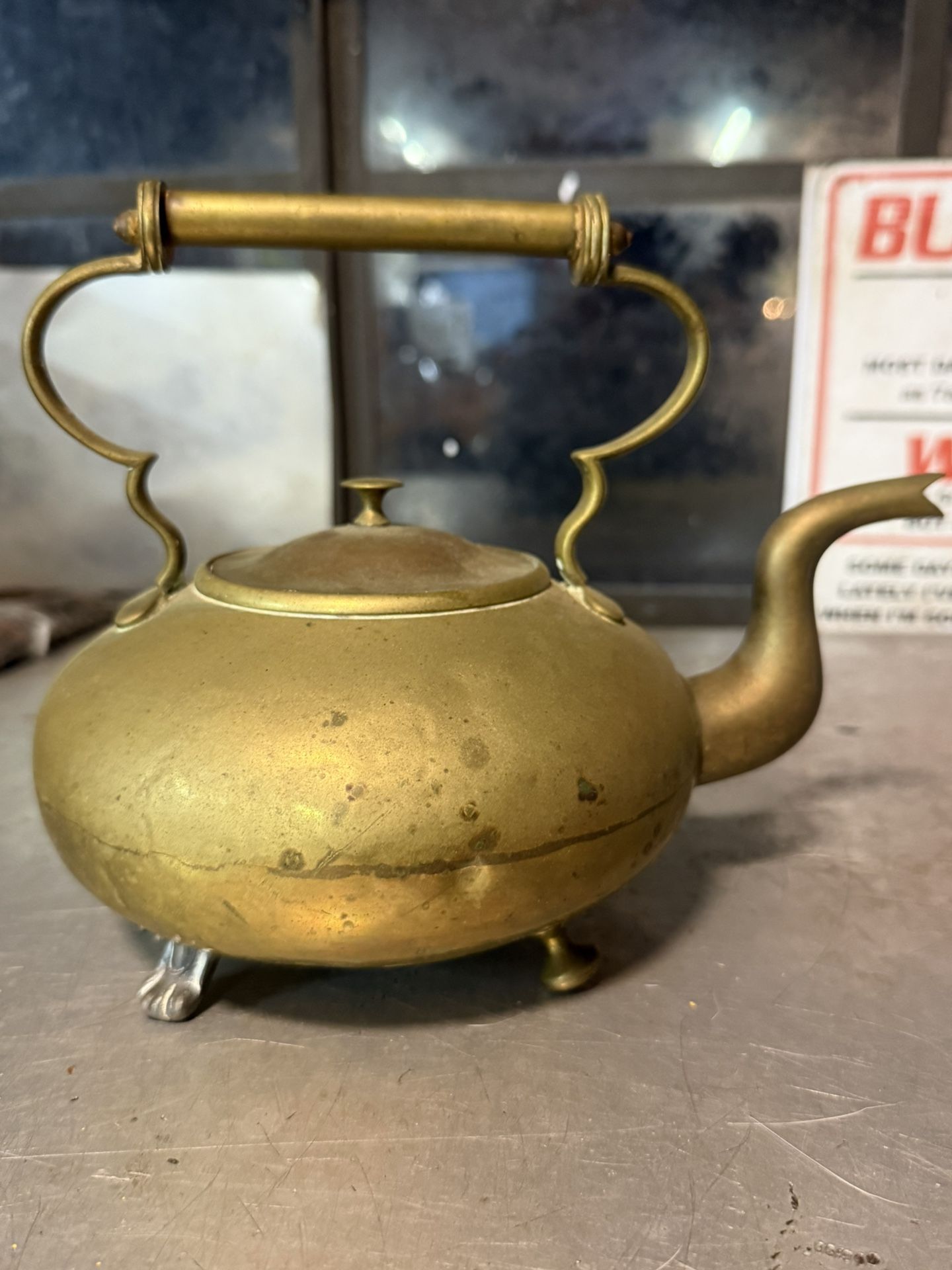 Antique Brass Tea Kettle