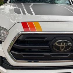 Toyota Tacoma Front Grille Retro Decals, Tacoma stickers, trd flag, wrap stripes