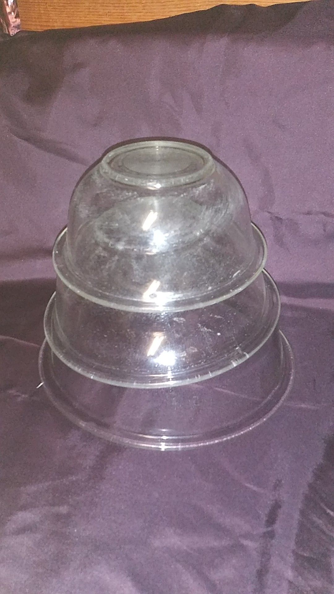 Pyrex vintage mixing bowls clear
