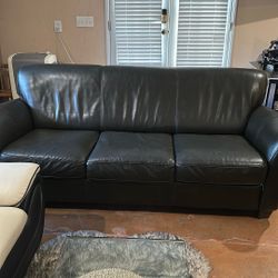 Brown Leather Couch 