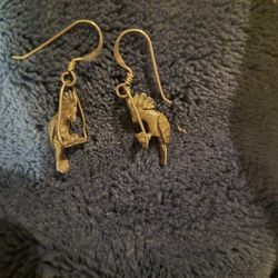 Cockatoo/ Bird Earrings, Solid Sterling Silver 