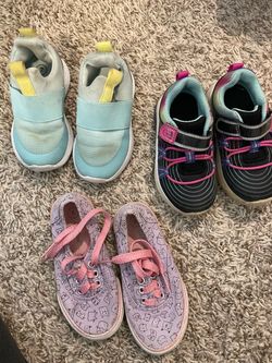 3 pair of girl’s shoes